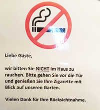 Rauchen verboten